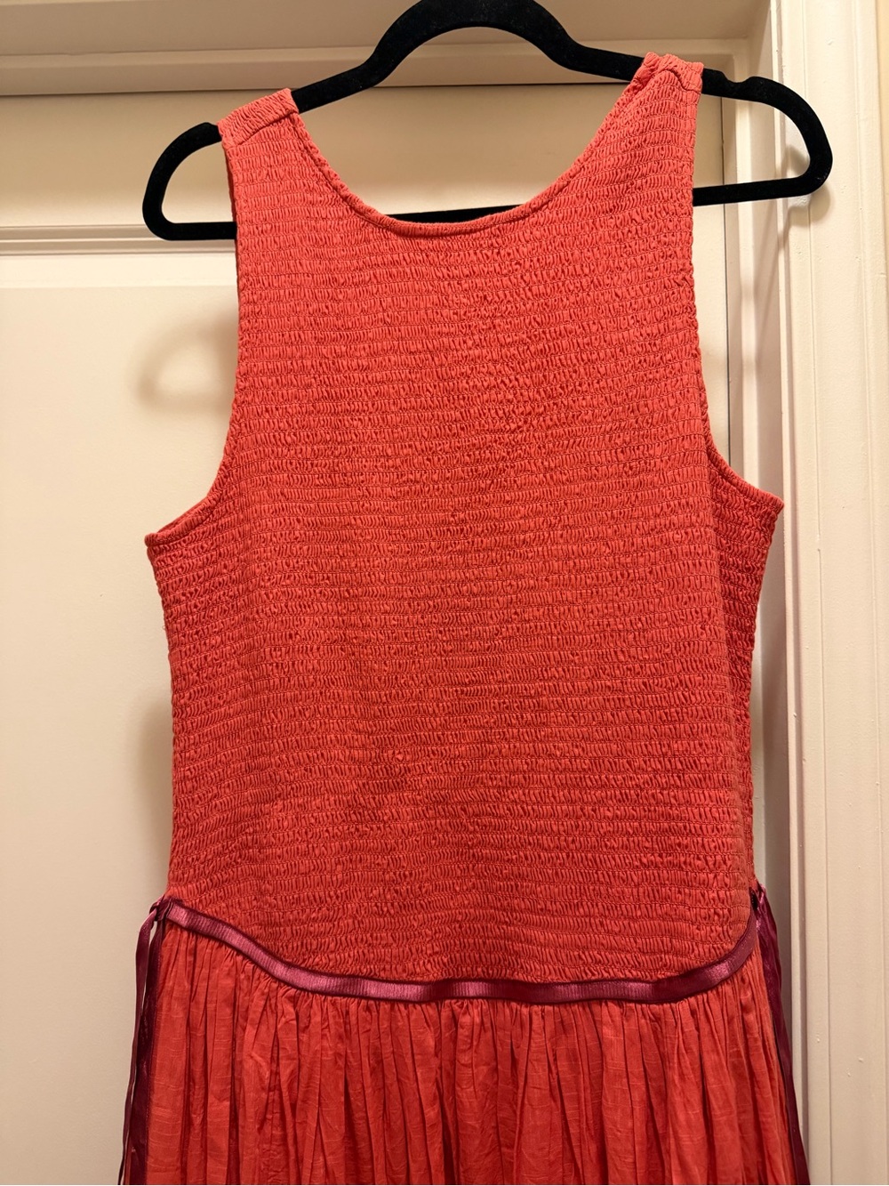Free People Coral Maxi Dress with Satin Trim
